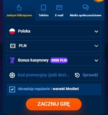 Zarejestruj się w 1 kliknięciu